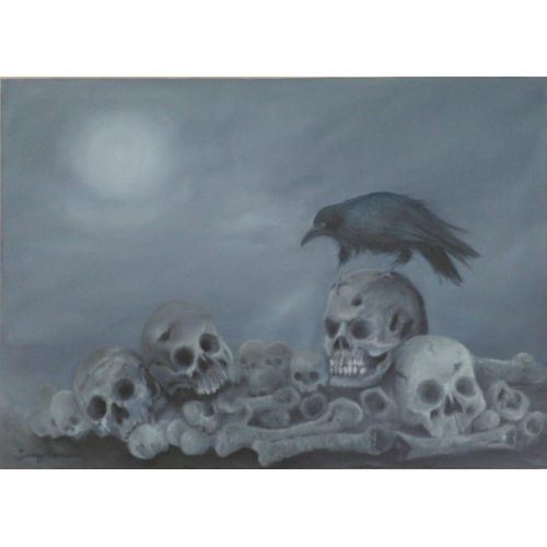 Kuzgun, Semay Parmaksız Kuzgun Oil painting on canvas. Made in 2016. Yağlıboya Tablo Orijinal Tablo