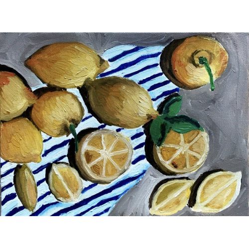 Lemon, Melike Nur Türkoğlu tuval üzeri yağlı boya Yağlıboya Tablo Orijinal Tablo