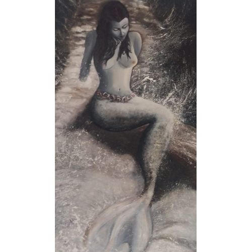 Denizkızı, Ayşe Çakın Denizkızı orijinal yağlıboya tablo satışı Yağlıboya Tablo Orijinal Tablo