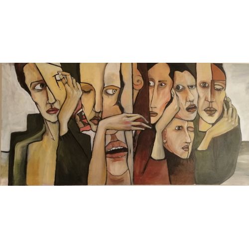 Yansı, Aylin Sankur Tuval üzerine yağlıboya 50*100 Her insan birbirine yansır bir parça, her parça bir bütünü