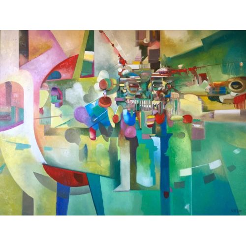 Composition 11, Nazım Hajıyev Canvas Painting  Abstract 2018 Yağlıboya Tablo Orijinal Tablo