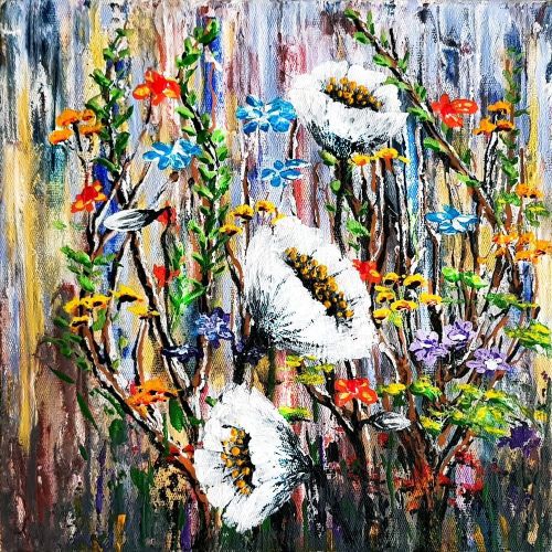 Çiçekler, Özen Altun Orijinal Sanat, Özgün Sanat, Ev Dekorasyonu, Duvar Dekoru, Orijinal Resim, Modern Sanat