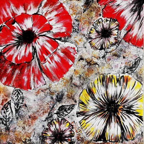 Çiçek Deseni, Özen Altun Orijinal Sanat, Özgün Sanat, Ev Dekorasyonu, Duvar Dekoru, Orijinal Resim, Modern Sanat