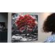 Kızıl Ağaç, Özen Altun Orijinal Sanat, Özgün Sanat, Ev Dekorasyonu, Duvar Dekoru, Orijinal Resim, Modern Sanat