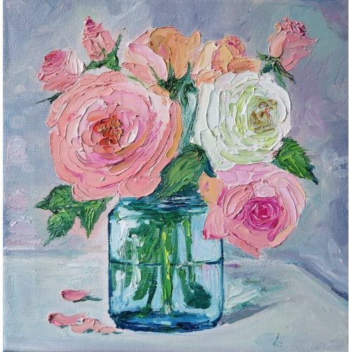 White And Pink Roses, Leyla Demir