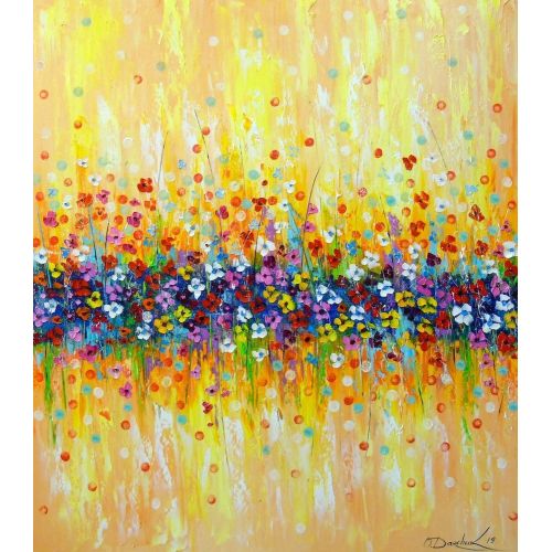 Delicate Flowers, Olha Darchuk Delicate flowers oil painting without frame since the edges are painted, 100 % handmade with