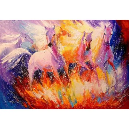 Fire Horse, Olha Darchuk Yağlıboya Tablo Fire Horse, Olha Darchuk Fire horse oil painting without frame since the edges are painted, 100% handmade with palette knife and