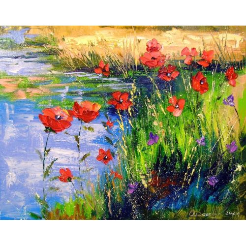 Poppies By The Pond, Olha Darchuk