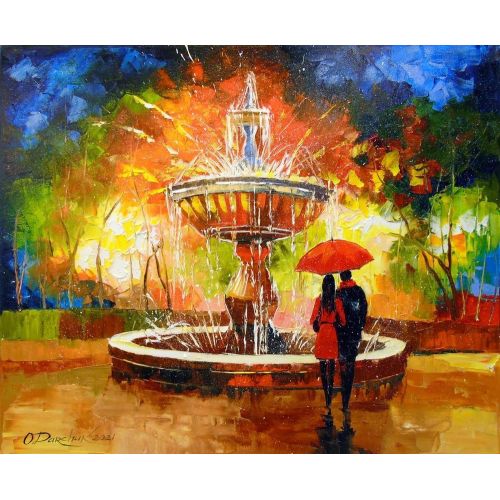 Romantic Meeting At The Fountain, Olha Darchuk