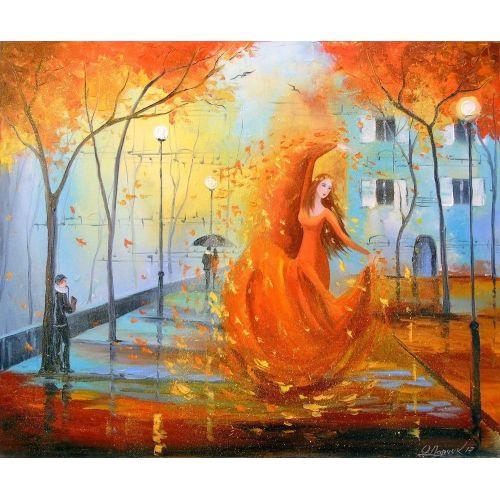Waltz Boston, Olha Darchuk Waltz Boston oil painting on canvas, 100% handmade palette knife and high quality oil will decorate