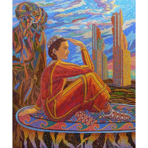 Keepers, Gyvanchmyrat Hojanyyazov Oil on Canvas, size 120 х 100 sm., 2015 year. Our ancestor created, protected and have saved