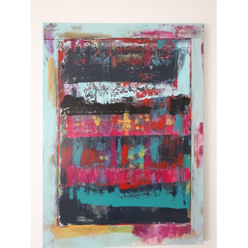Şelale, Serap Arkalı 50x70 cm tuval üzerine akrilik boya ile yapılan soyut bir çalışmadır  Akrilik Orijinal Tablo