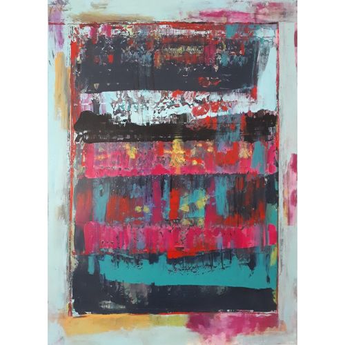 Şelale, Serap Arkalı 50x70 cm tuval üzerine akrilik boya ile yapılan soyut bir çalışmadır  Akrilik Orijinal Tablo