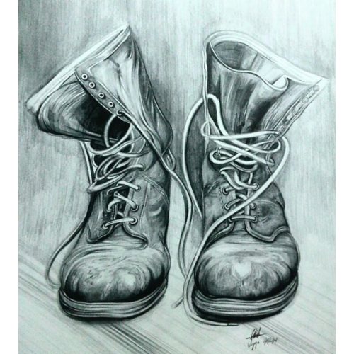 Postal, Şeyma Arslan 50x70 cm boyutunda olup Bristol karton üzerine karakalem tekniği ile yapılmıştır.  Karakalem