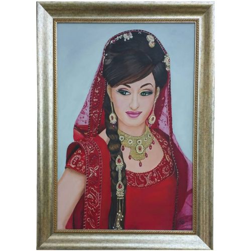 Hintl Gelin, Semra Bıçakçı Tuval üzerine yağlıboya. 40*60cm + çerçeve. Karma Teknik Orijinal Tablo