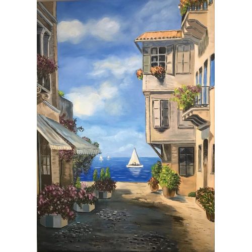 Yelkenli, Selim Yerli Çerçevesiz, 50x70, reprodüksiyon, yağlı boya tablo. Reprodüksiyon Tablo Orijinal Tablo