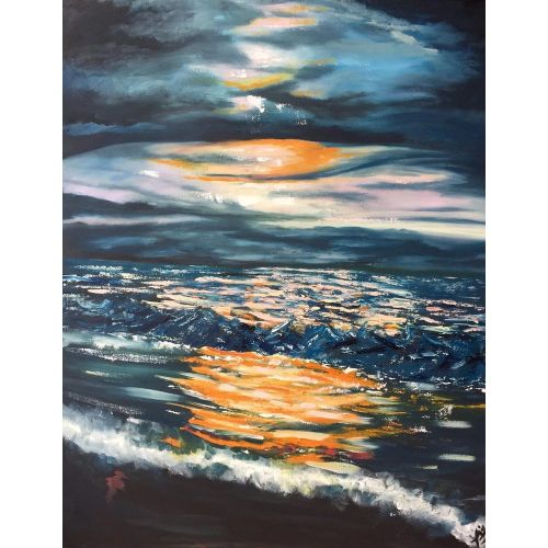 Gün Batımı 7, Gizem Kale Oil on canvas | 80x100cm Yağlıboya Tablo Orijinal Tablo