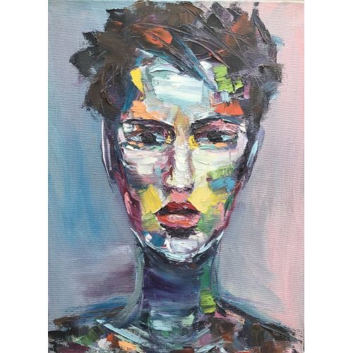 Stranger, Galiya Urusova Stranger Yağlı Boya Tablosu, tuval 40 x 30 cm. Orijinal, 2018   Karma Teknik Orijinal Tablo