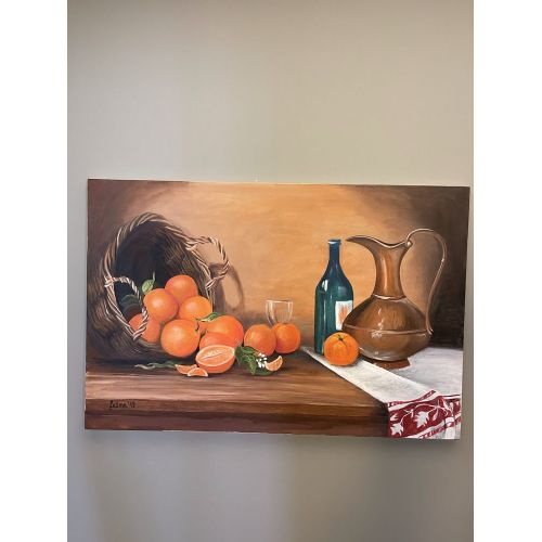 Portakal Sepeti, Fatma Şahan tuval üzerine, akrilik boya. 100*70 cm ebatları, Fatma Şahan Akrilik Orijinal Tablo