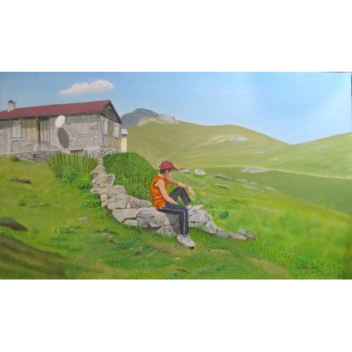 Madur Yaylası, Gökhan Yaşar TÜYB 60 x 100 2019 Gökhan Yaşar   Yağlıboya Tablo Orijinal Tablo