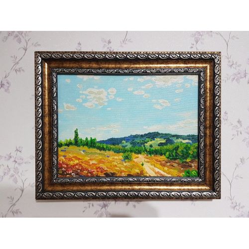 Bağ Manzarasi 1, Mehmet Emre Mahsereci Çerçeveli tuval uzerine akrilik tablo. tuval 24x18cm, çerçeve dahil 32x25 cm.