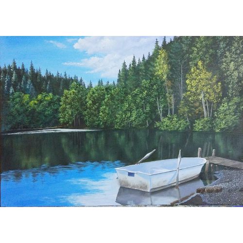 Borçka Karagöl, Emre Öztürk 35x50 cm MDF üzerine yağlı boya Yağlıboya Tablo Orijinal Tablo