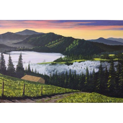 Dağ Manzarası, Emre Öztürk 50x75 cm tuval üzerine akrilik tablo Akrilik Orijinal Tablo