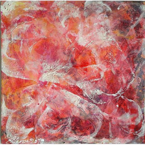 Spring 1, Atena Faraji Acrylic and Mixed media on convas 45 * 45 cm    Akrilik Orijinal Tablo