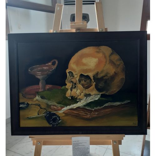 Vanitas, Pınar Güleş Tuval üzerine yağlı boya röprodüksiyon. Çerçeveli resimdir. Pieter Claesz Vanitas   Tarih: 1628