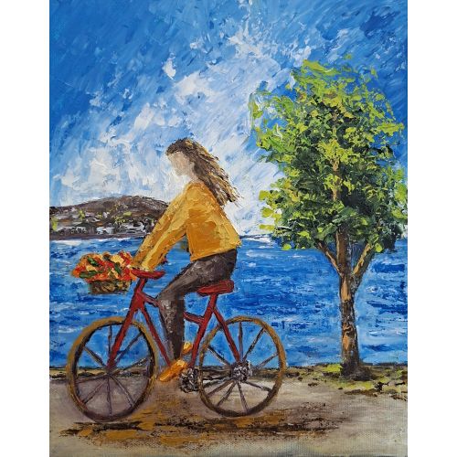 The girl on the bicycle, Ayfer Ilbi The girl on the bicycle, Ayfer Ilbi