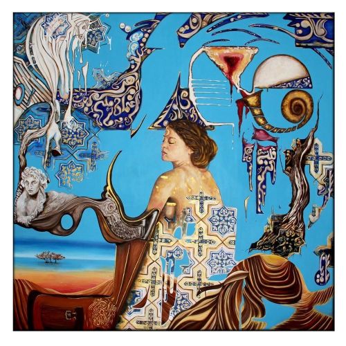 Cosmos, Mina Ghaseminia Oil Paint on Canvas 160*160cm 2019 Yağlıboya Tablo Orijinal Tablo