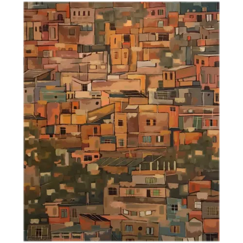 Houses, Demet Kumru Houses Oil Paint Paintings
