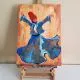 Semazen, Elena Kiltas Oil Paint Semazen, Elena Kiltas Whirling Dervish Painting Islamic Art Muslim Modern Artwork Acrylic Painting Canvas ONLY ORIGINAL