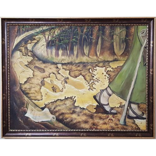 Seyyah, Havva İpek Ayyıldız Tuval üzerine yağlı boya tablo  100x150 Yağlıboya Tablo Orijinal Tablo