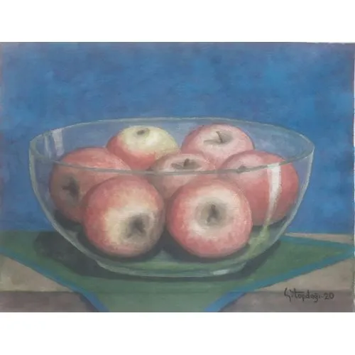 Apples In Glass Bowl, Sabri Topdagi