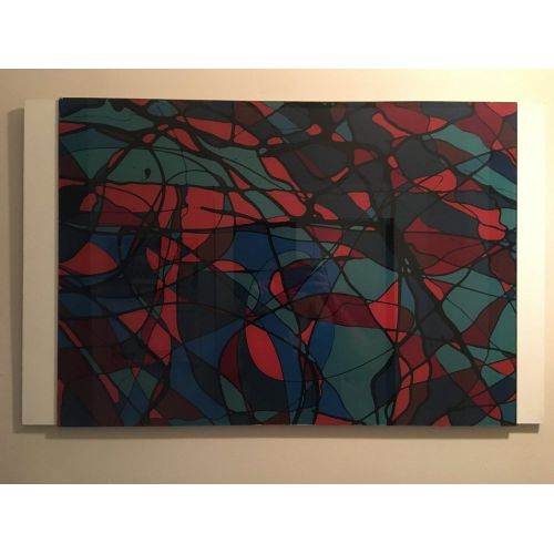 Soyut 6, Gül Oğuz Gökçek Cam altı sentetik yağlı boya Mdf üzerine 50x80cm Kalınlık 1 cm Yağlıboya Tablo Orijinal