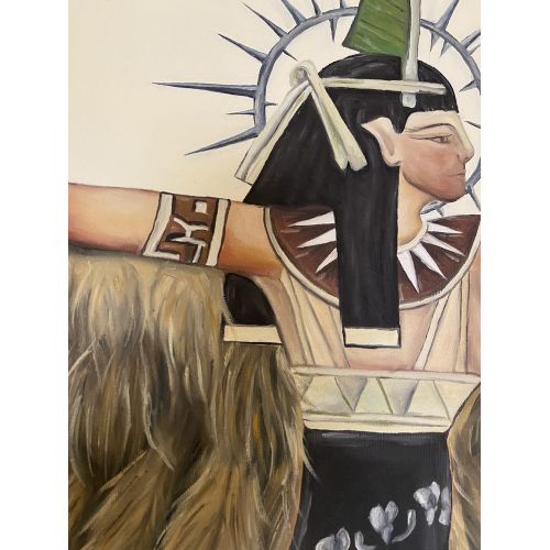 Maat, Hüsna Uzunhüseyinoğlu 80x130cm Tuval Üzerine Yağlıboya Hüsna UZUNHÜSEYİNOĞLU Yağlıboya Tablo Orijinal Tablo