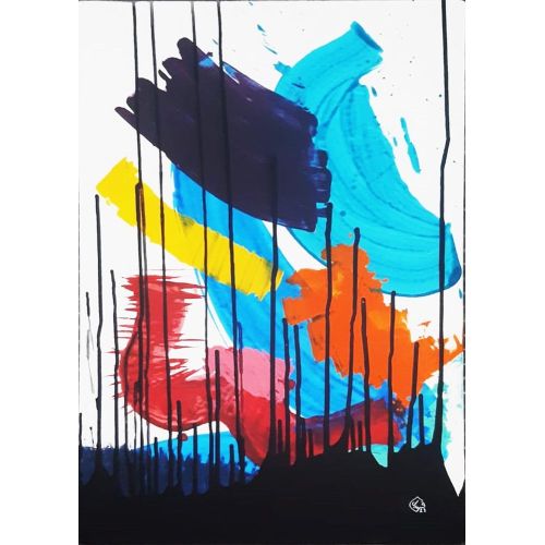 Soyut-1, Jamila Kır Tuval üzerine akrilik 50x70cm JAMİLA KIR Akrilik Orijinal Tablo