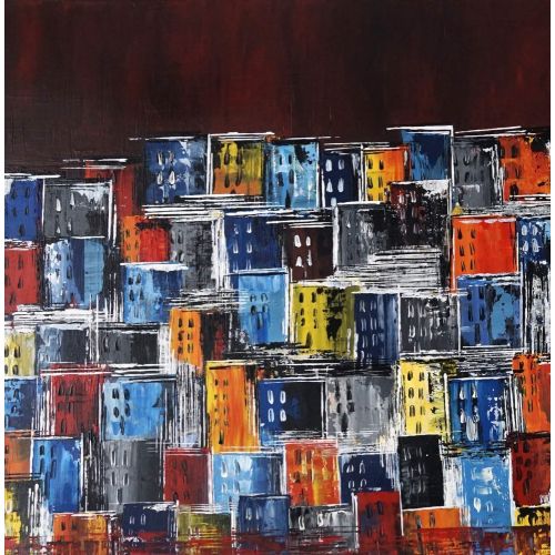 Abstract Houses, Oznur Ayik Oner Acrylic Abstract Houses, Oznur Ayik Oner It was worked with acrylic paint by Öznur Ayık Öner. Acrylic Paintings