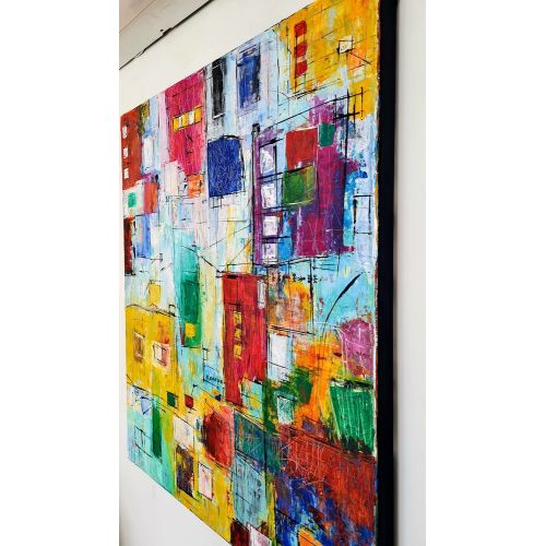 Abstract A-3, Sinan Dogan Otsavur Acrylic Abstract A-3, Sinan Dogan Otsavur -Pro 293 100% cotton on 364 g/m2 professional canvas 2021 -3x4 double chassis, -Acrylic paint -
