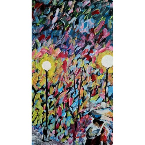 Renk Yağmur 2, Sinan Doğan Otsavur -Tablo ahşap papartu ve çerçevelidir -3x4 duble şase, -Pro 293 %100pamuk ,364 g/m2