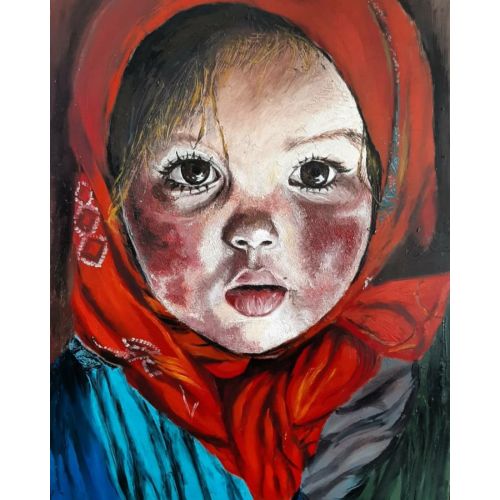 Yörük Kızı, Emine Boğatekin Kontrplak üzerine yağlı boya...  Yağlıboya Tablo Orijinal Tablo