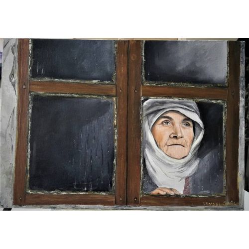 Bayram Günü, Veysel Sanlı Yağlı boya. Tuval. Yağlıboya Tablo Orijinal Tablo