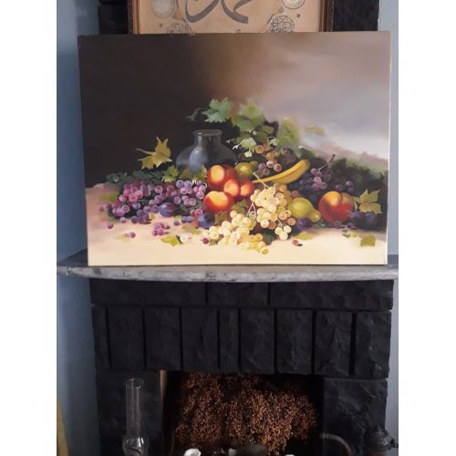 Masada Meyveler, Ayşen Tokdemir 60x80 Yagliboya orjinal Kanvas Tablo Original Handmade Oilpaint on canvas  Yağlıboya Tablo