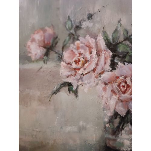 Roses 2, Olga Ruden Oil painting on canvas, 50x50cm, unframed Oil Paint Paintings