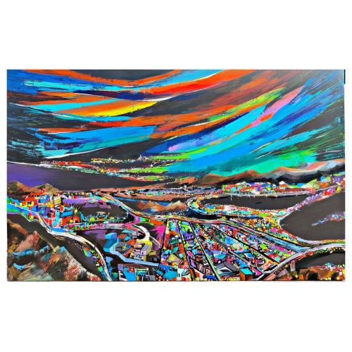 Aurora Borealis, Richa Pamnani Acrylic On canvas   Akrilik Orijinal Tablo