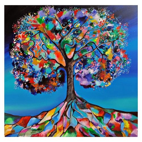 Hayat Ağacı, Richa Pamnani Tree of Life Akrilik Orijinal Tablo
