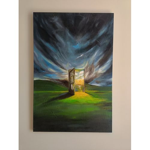 Eşiğin Ötesinde, Burcu Titiz Title: Beyond the Threshold Medium: Oil on Canvas Size: 60 × 90 cm Eser Adı: Eşiğin Ötesinde