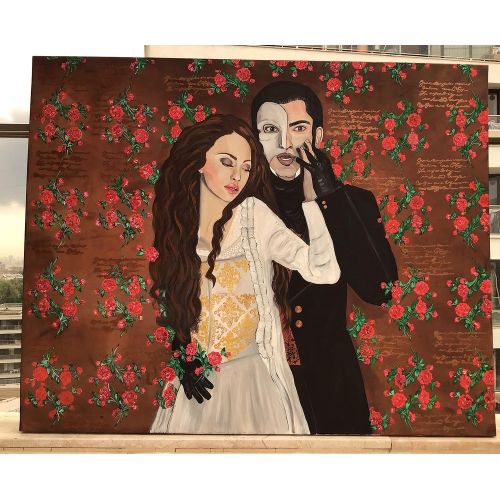 Phantom Of The Opera, Demet Gönen 150*150 tuval üzeri karışık teknik  2021 imzalı  çerçeveli çerçevesiz
