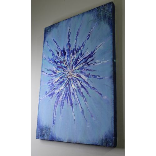Blue Series, Ahmed Celebi Acrylic was worked on the canvas. Relief work was applied to the mat. Acrylic Paintings